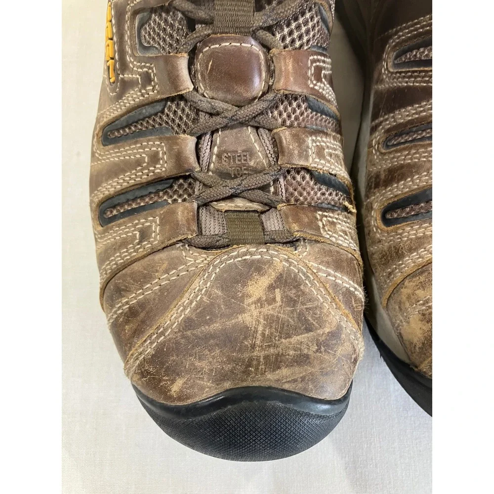 Keen Utility Flint II Mid Steel Toe Work Boots Mens 10.5 D Brown Leather 1023228